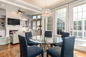 kitchen table with view of living room